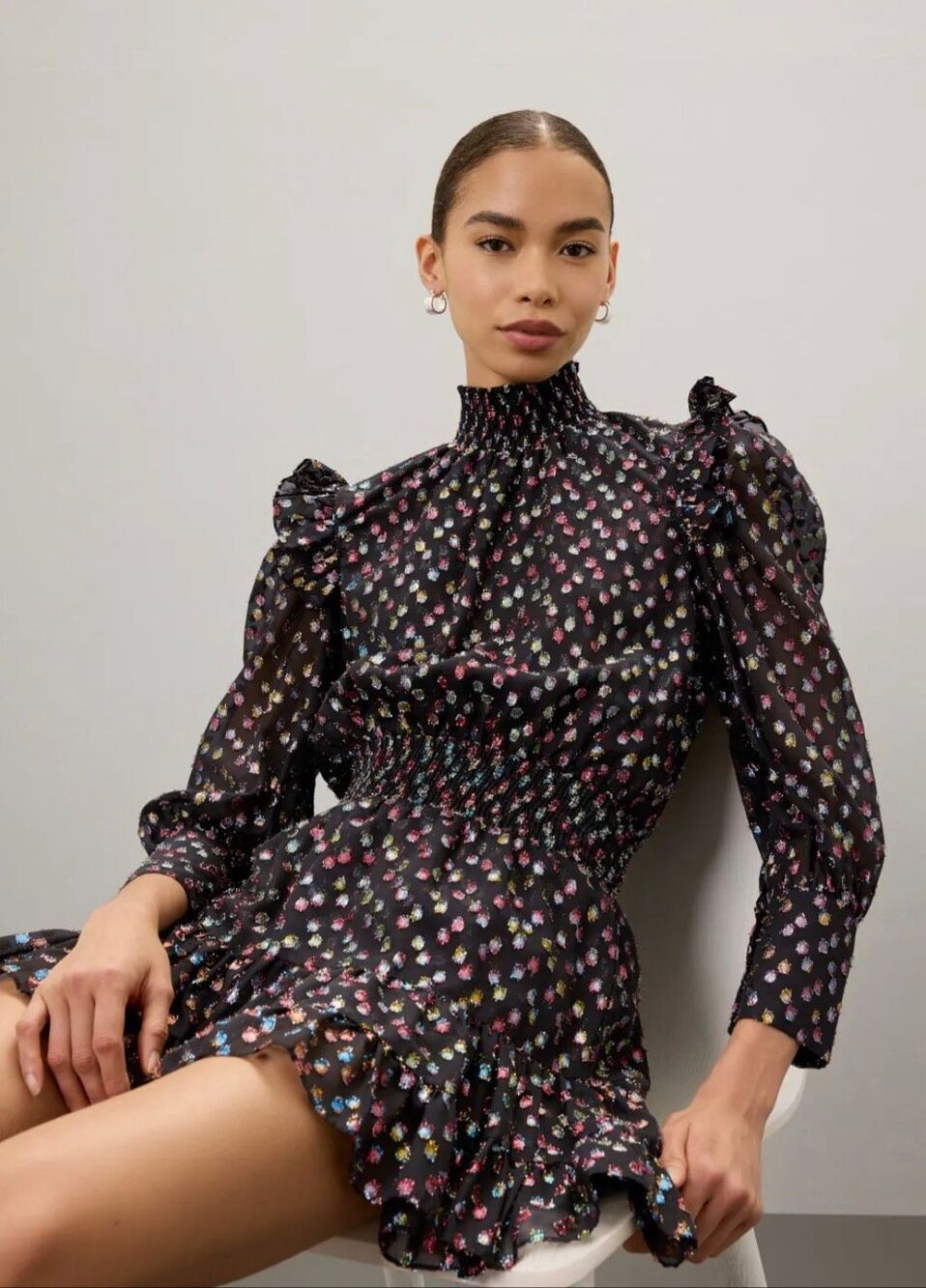NWOT MISA Los Angeles Gianna Polka Dot Dress, cocktail dress XS $430